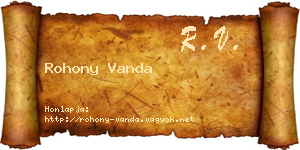 Rohony Vanda névjegykártya